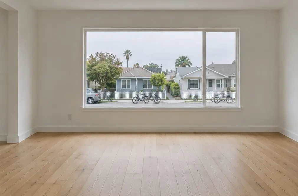 Illustration: a hardwood floor in a typical Colonia home